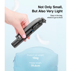 7.7''-51'' Extendable Cell Phone Selfie Stick Tripod with Wireless Remote and Phone Holder, Travel Small Portable Extendable Group Selfies/Live Streaming/Video Recording Compatible with All Cellphones