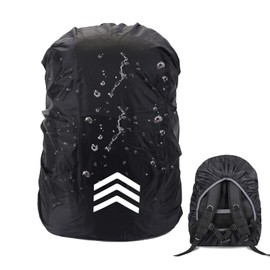 CPYJW Rain Cover Backpack, Rain Cover for Backpacks School Bags (18-30 L) Backpack Reflective Waterproof Backpack Rain Cover Rain Cover Satch Rain Cover for Hiking Camping Cycling (Black)