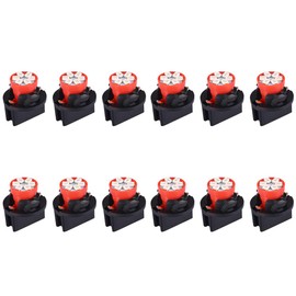 BlyilyB Paquete de 12 bombillas LED rojas T10 194 168 con enchufe de bloqueo giratorio PC194 PC195 PC161 PC158 para instrumentos de tablero de instrumentos brillantes