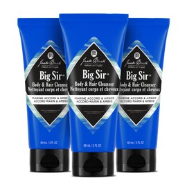 Jack Black Big Sir Body & Hair Cleanser, 3 Fl Oz (Pack of 3) – Marine Accord & Amber – Mens Body Wash, Mens Shampoo, Skin Care, Hair Care, Body Wash Men, Sulfate–Free, TSA Travel Size