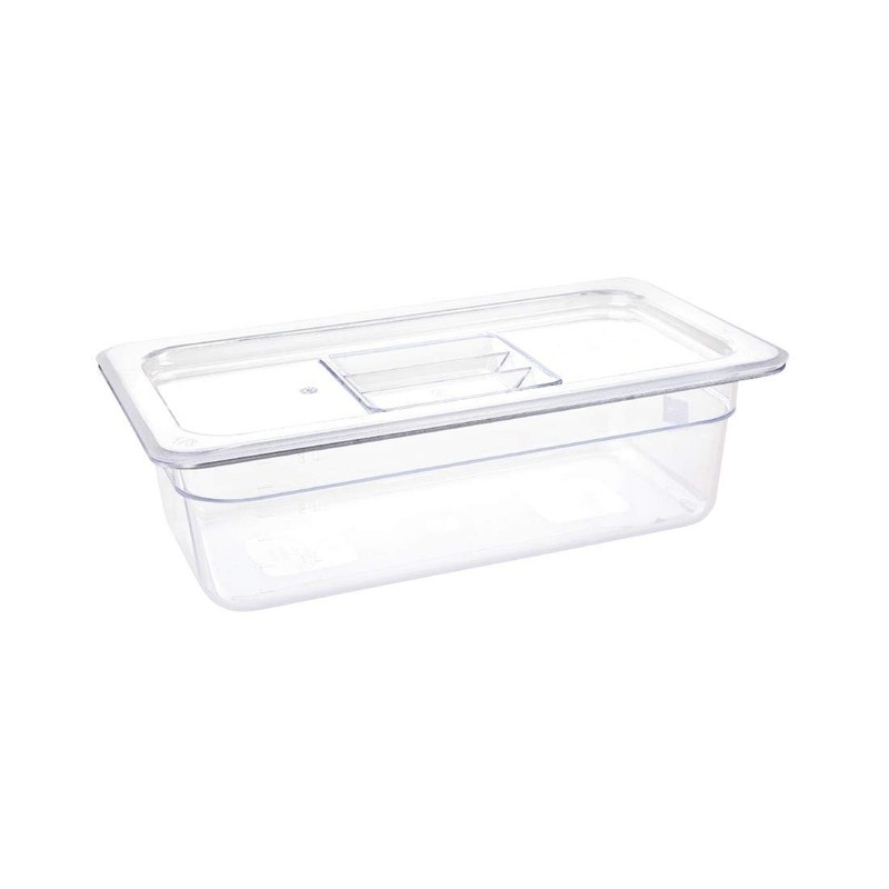 Vogue U233 Polycarbonate 1/3 Gastronorm Container, Clear, 100 mm Length,