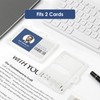 2 Pack Hard Plastic ID Badge Holder, Double Sided,Clear,Horizontal,Hold 2