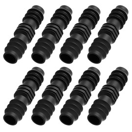 TIANXUAN 8 PCS 1/2 Inch (16mm) Irrigation Connectors Garden Barbed Connector Hose Soaker Irrigation Hose End Stop Plastic Drip Fittings Pipe Straight Joiner Tap Fitting Black