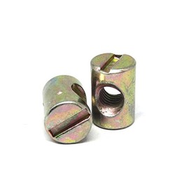 Waterwood 10pcs M6 Barrel Bolts Cross Dowel Slotted Furniture Nut for Beds Crib Chairs by Waterwood