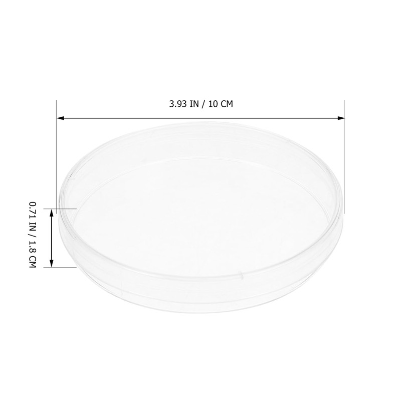 Healvian 10 ciotole in plastica Petri con coperchio, 100 mm,