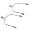 Horse Spurs English Stainless Steel with Roller Ball for Equestrian