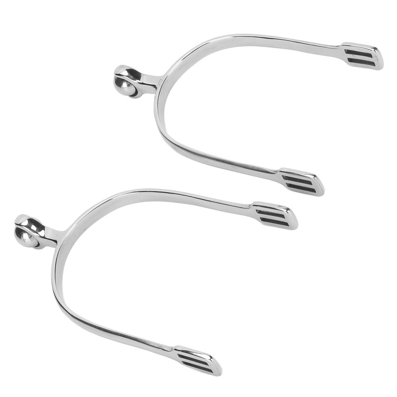 Horse Spurs English Stainless Steel with Roller Ball for Equestrian