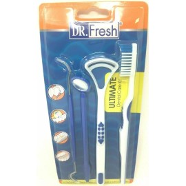 DR.Fresh Ultimate Dental Care Kit Dental Pick Mirror Tongue ToothBrush Soft Multi-Colors