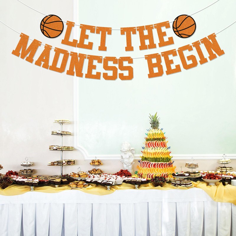 Let the Madness Begin Banner - Basketball Party Decor, Basketball