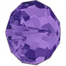 CAIZZA 4PCS X Austrian Crystal Elements 5040 Briolette Bead Rondelle Spacer Purple Velvet 8mm Dangle for Necklace Earring/Jewelry Making Findings