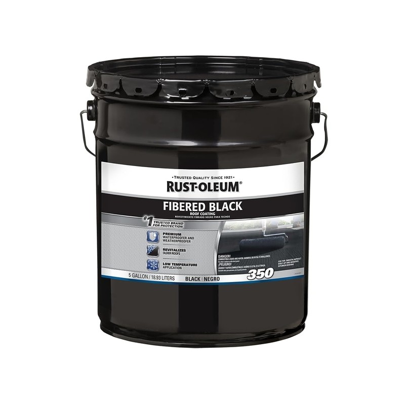 Rust-Oleum 301999 350 Fibered Black Roof Coating 5 gal