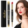 lapiz de labios rojo,Lápiz Labial 2 En 1 Resistente Al