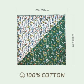 CHHIICC 2 Pack 100% Cotton Bandana,Head Scarf for Women Hair,Hair Scarf,Protective Coverage,Fashion Head Wrap,Handkerchirf 23 x 23 inch