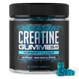 DEMON LABZ Creatine Gummies - 3000mg Per Serving, Raspberry Flavour - Creatine HCl, 90 Vegan Gummies - 30 Servings (Creatine Gummies)