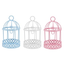 6 Pcs Mini Birdcage Ornament Bird Cage Decoration Statues for Home Decor Desktop Decor Decorative Cage Wedding Decor Mini Girl Heart Decoration Wrought Iron Dining Table Organizer