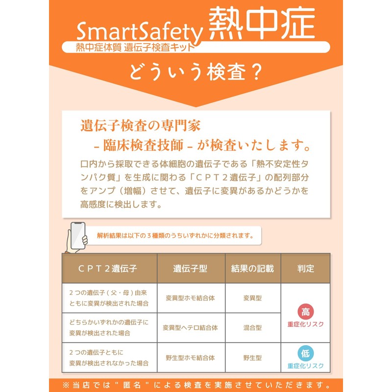 SmartSafety Heatstroke SSCPT2 Constitution Gene Test Kit for Examining Risk