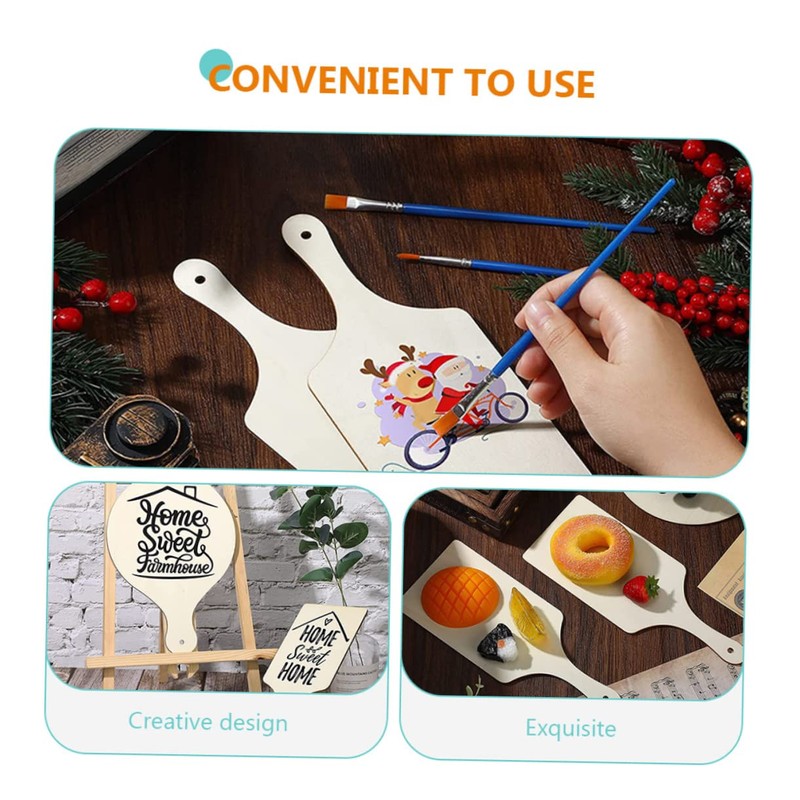 OHPHCALL 6Pcs Wooden Cutting Board DIY Tiny Chopping Board for