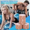 80 Strips Kinesiology Tape, 4 Rolls Precut Athletic Tape Elastic
