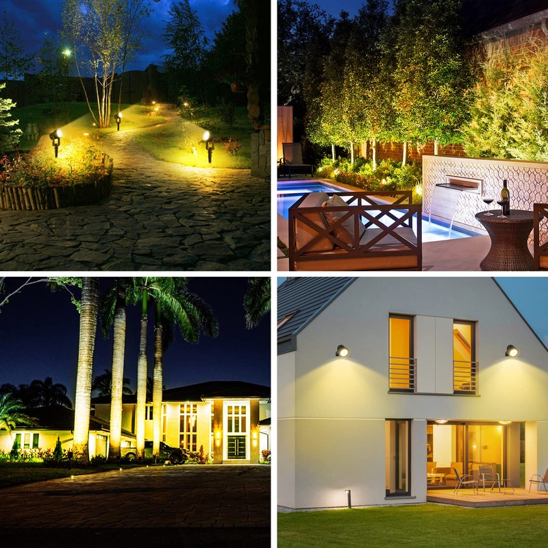 T-SUNUS Solar Landscape Spotlights 2 Pack Warm White, IP65 Waterproof