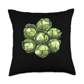 Brussels Sprouts Vintage Sunset Throw Pillow