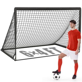 KTRIO 6x4 ft Soccer Goal for Backyard, Portable Soccer Net, Large Foldable Soccer Goals with Carry Bag for Youth Teens Sports