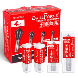 VALYRIANTOOL 4PCS Cobalt Single End Countersink Drill Bits Set, TiAlN Coated 90 Degree Heavy Duty M35 Countersink Chamfer Tool for Metal, Stainless Steel, Copper, Wood, 2-5, 5-10, 10-15, 15-20MM