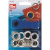 Prym Eyelets with Washers + Tool 14 mm Diameter Silver