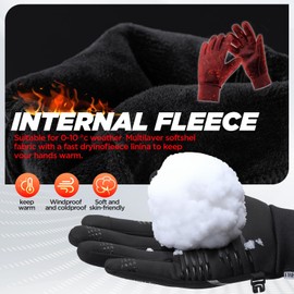 Thermal Gloves for Men Women, Winter Gloves Windproof Anti-Slip Lightweight, Warm Gloves Soft Stretchy Touch Screen Splash-Proof Snow Gloves Running Gloves for Driving Riding Cycling Hiking Walking