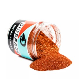 Didspade Custom Paint Additives 2oz Sunrust 0.008 Orange Micro Metal Flake - Solvent Resistant Glitter