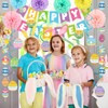 33PCS Easter Decorations Set, Happy Easter Banner, Pom Poms, Egg