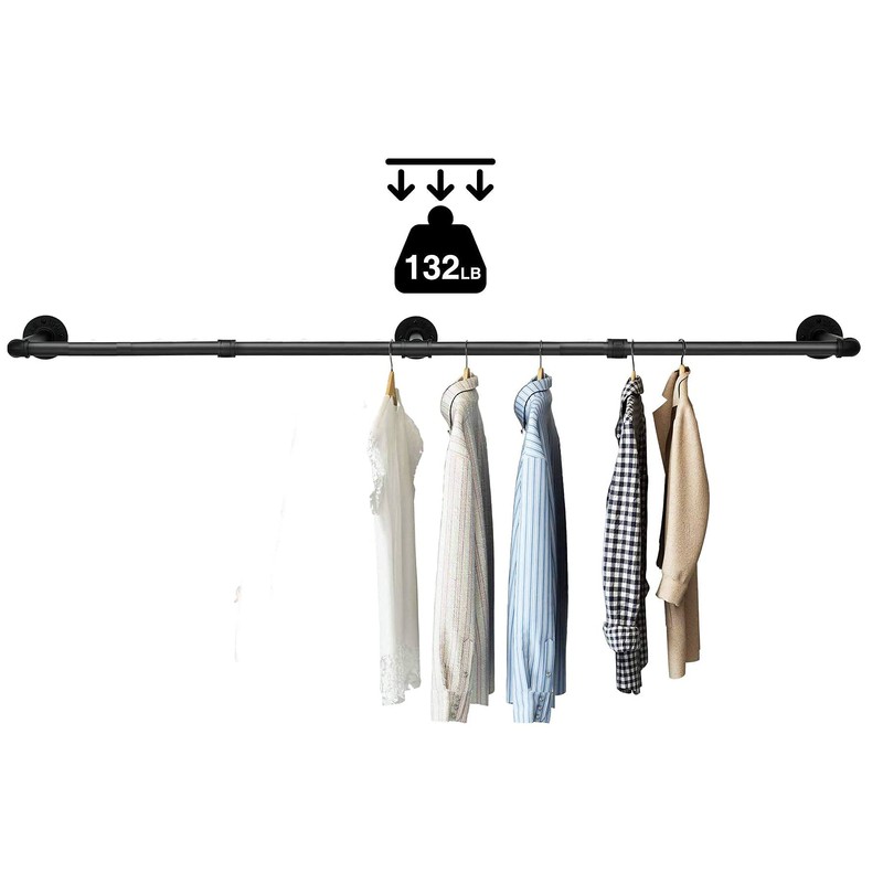SERENITA 74.5" Super Long Industrial Pipe Clothing Rack 73 inch,