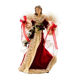 Kurt Adler UL2218 UL 10-Light 16" Red & Ivory Angel Treetop