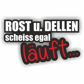 Folien-Zentrum - 2 x Rust and Dents each 12 x 7 cm - High-Quality Sticker Car Tuning - OEM & JDM Sticker - Funny Car Sticker Sayings Car - Stickerbomb Film - Car Sticker - Made in Germany (2)