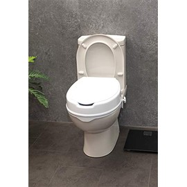 Aidapt Aidapt Raised Toilet Seat with Elevation, Sturdy Comfortable Construction, Easy to Fit Lock on System with no Tools Required, (Eligible for VAT Relief) (4 Inch with Lid)