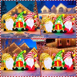 KOOY 6FT Christmas Inflatables Outdoor Decorations Inflatable Christmas Gnomes Blow up Yard Decorations Built in LED Lights for Xmas Winter New Year Party Lawn Holiday Winter Decor