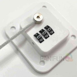 White Combination Lock for Refrigerators, Windows, & Drawers - Keyless, No-Drill Sliding Door Lock