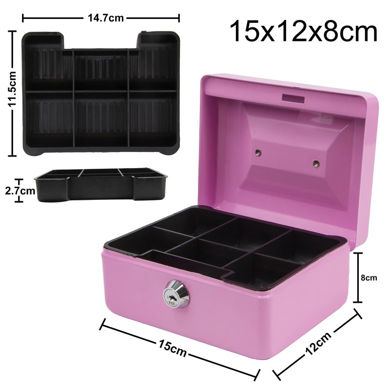Time to Sparkle Small Lock Box Money Safe with Tray