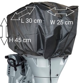 Speedwellstar Boat Motor Engine Waterproof Cover Rib Dinghy Universal Outboard Top Black 300 Denier Quality Material Out Board (Medium)