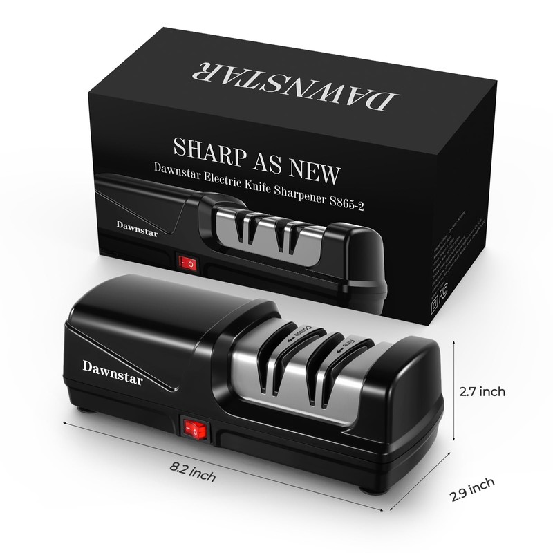 Electric Knife Sharpener, Precise 20° Diamond Knife Sharpener for Kitchen