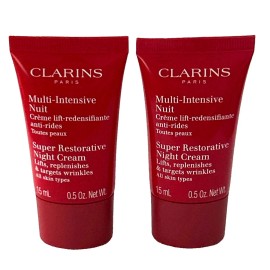 Clarins 2x Clarins Super Restorative Night Cream 0.5oz/15 ml each NEW RELEASE SEALED