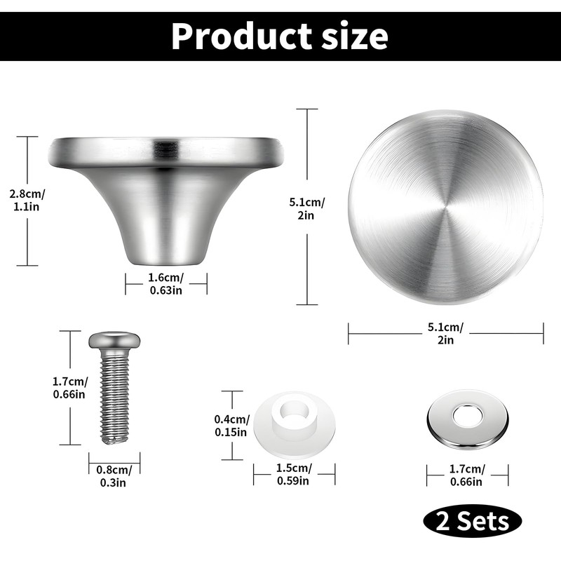 CLKE 2Set Dutch Oven Replacement Handle for Lodge, 5.1cm Replacement