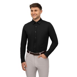 90 Degree By Reflex Mens Phoenix Ultimate Performance Button Down Shirt - Black - Medium