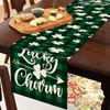 Green Lucky Shamrock St. Patrick's Day Table Runner, 2PCS 13X72In