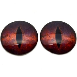 Striking Red Galaxy Dragon Glass Eyes for Art Dolls, Sculptures, Props, Masks, Fursuits, Jewelry Making, Taxidermy, and More (8mm)