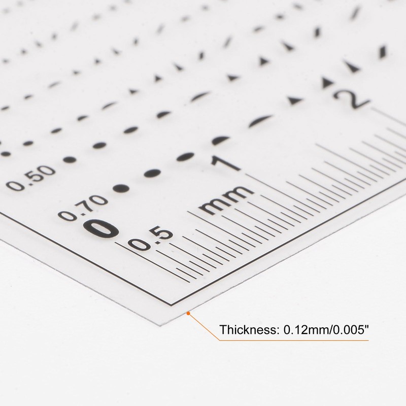 HARFINGTON High Precision SEC Size Estimation Chart 8cm 0.2mm Transparency