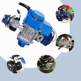 LyeXD 49cc 2 Stroke Racing Engine Motor, 1.8kw Single Cylinder Air-cooled Complete Engine Motor for 47cc/49cc/50cc Pocket Bike, Mini Dirt Bike, Mini ATV