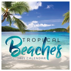 TF PUBLISHING 2025 Tropical Beaches Mini Calendar - Large Grids for Appointments and Scheduling - Vertical Monthly Wall Calendar 2025 - Home and Office Organization - Premium Thick Gloss Paper - 7"x7"