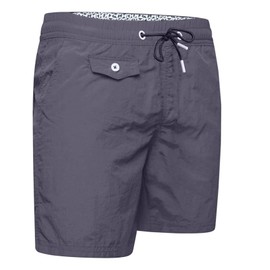 JUST LOOK Men's Swim Shorts, Quick-Dry, Mesh Lined with Pockets, Elasticated Waist with Drawstring, Multiple Colours (UK, Alpha, M, Regular, Regular, Grey)