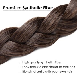 Braid Hairband Braided Hair Band Braided Hairband Braid Headband Synthetic Hair Plaited Braided Headband Elastic Stretch Braided Hairpiece 3 Strands For Women Girls 27g #9/10 Ash Brown