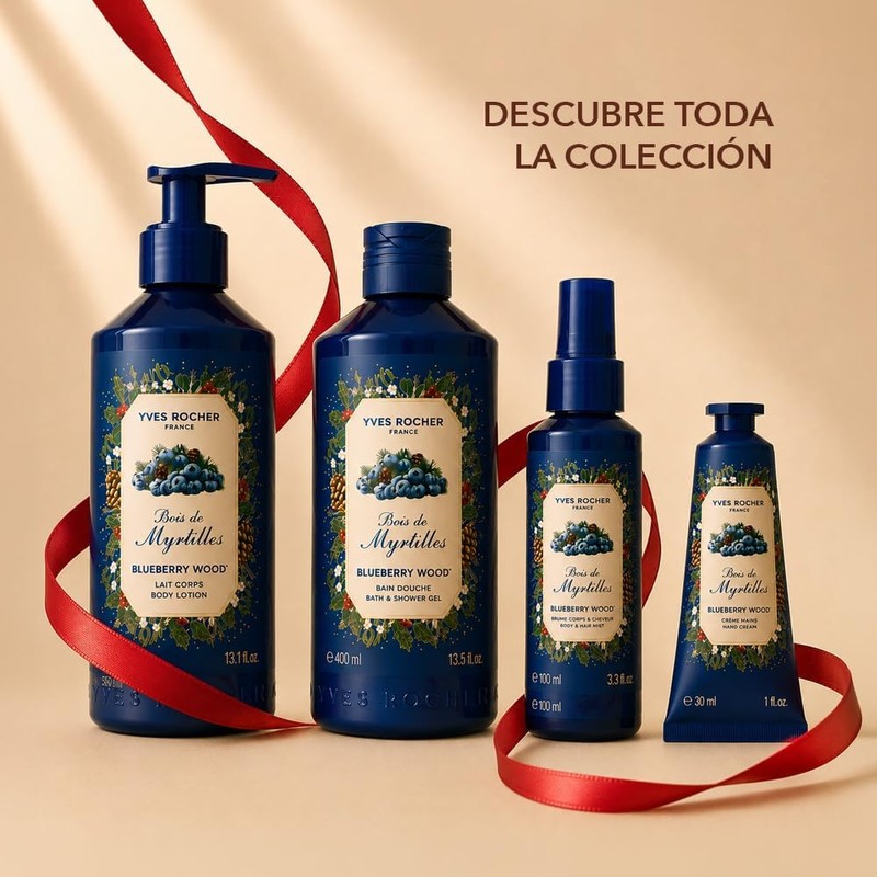 Yves Rocher Kit Corporal Arándanos Azules, Gel de Ducha, Crema